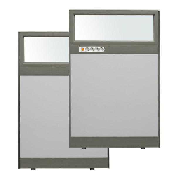 45T PVC 콘센트 유리파티션 H1200 (하부 우드)