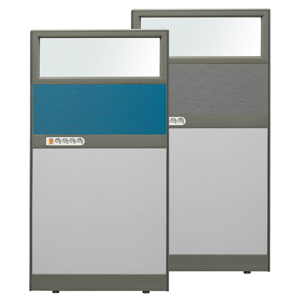 45T PVC 콘센트 유리파티션 H1500 (하부 우드)