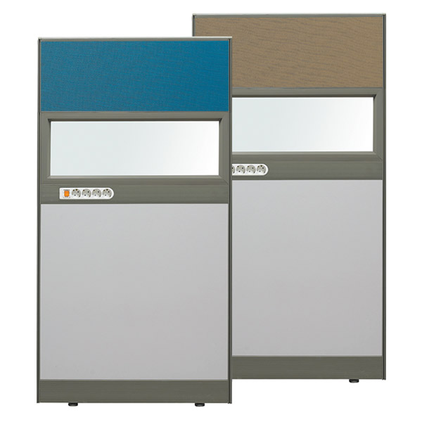 45T PVC 콘센트 유리파티션 H1500 (상부:패브릭+유리)