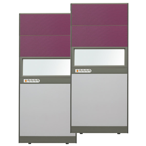 45T PVC 콘센트 유리파티션 H1800 (상부:패브릭+패브릭+유리)