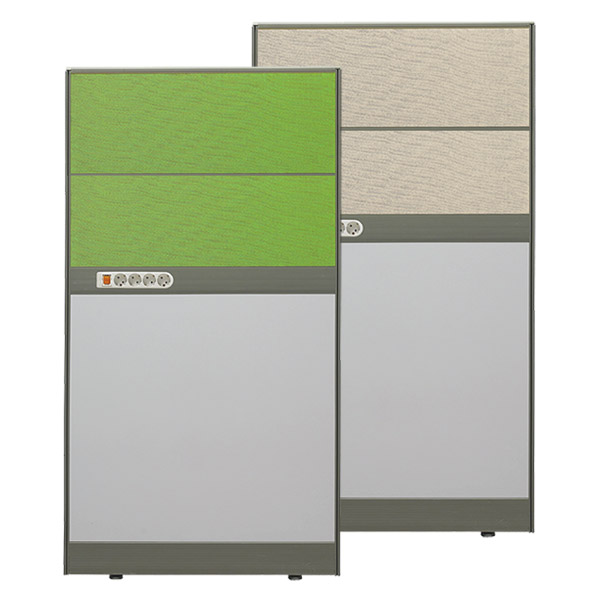 45T PVC 콘센트 패브릭 파티션 H1500 (하부 우드)