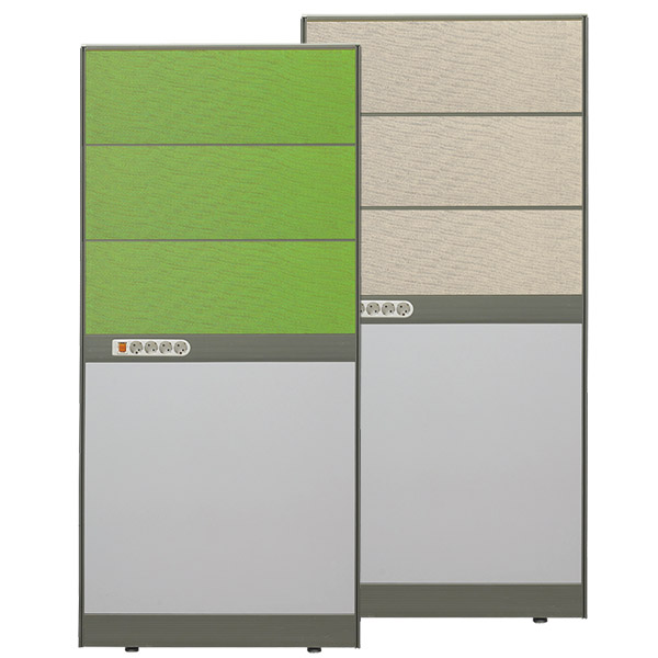 45T PVC 콘센트 패브릭 파티션 H1800 (하부 우드)